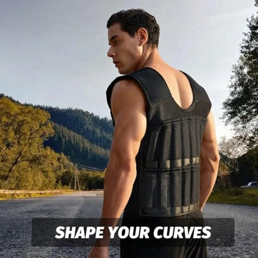 44lbs Adjustable Weighted Vest Set with Steel Plates - 5-Piece Body Weight Training Kit Includes Wrist Ankle Weights - Ergonomi
