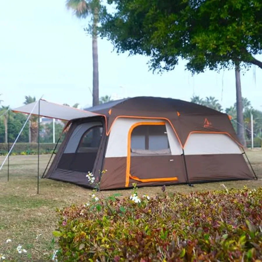 Family Cabin Tent Waterproof With 3 Doors And 3 Windows
