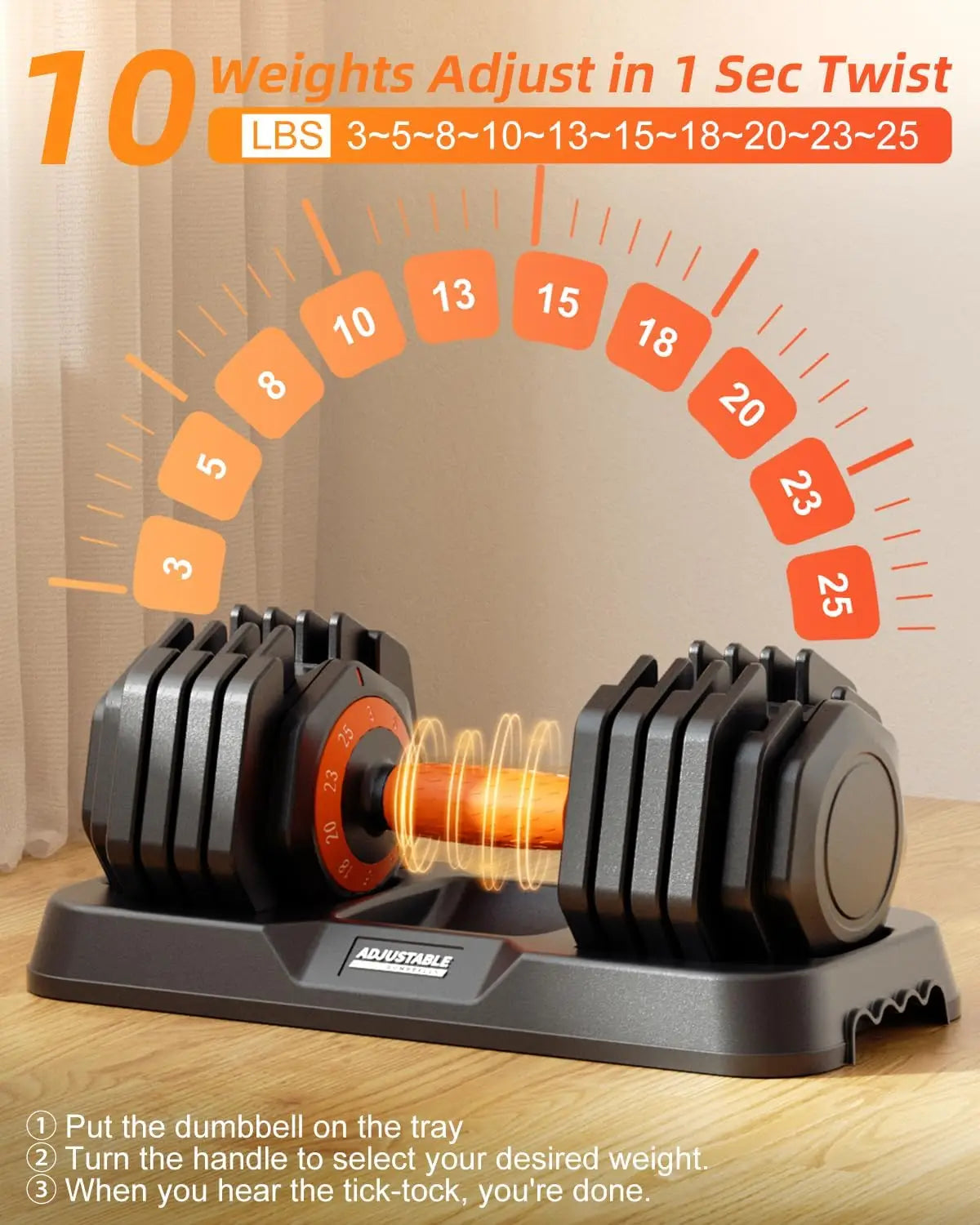 2026 Latest Adjustable Dumbbell Set, 110lb/50lb with Tray, Quick Change for Home Gym Strength Training
