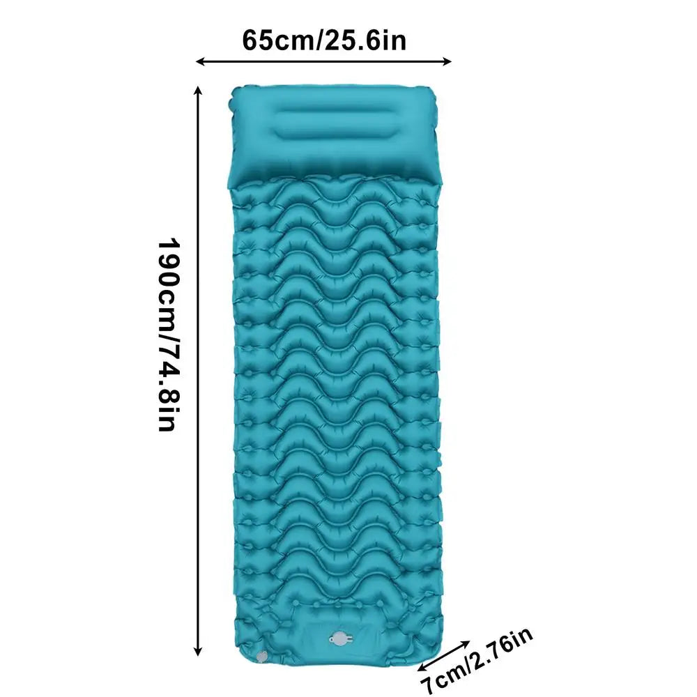 Portable Camping Sleeping Pad With Pillow And Foot Pump