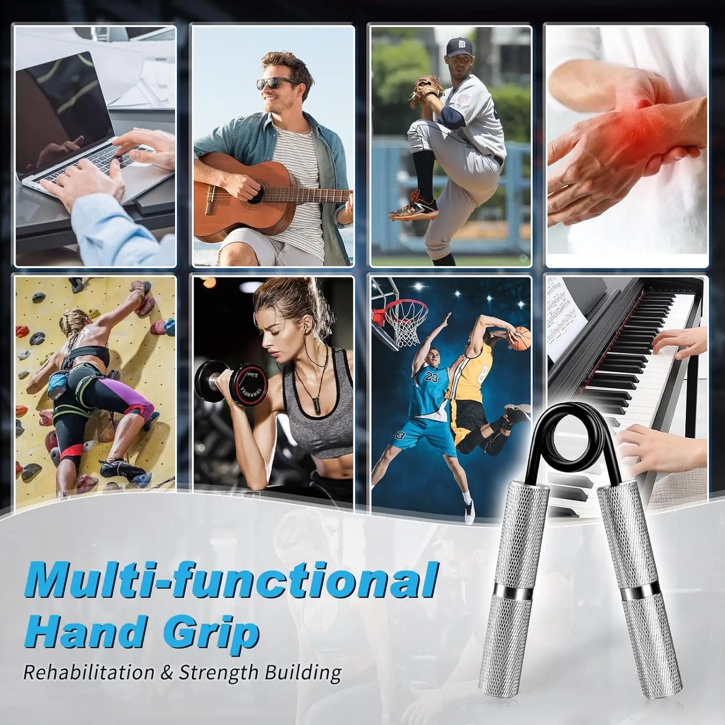 Hand Gripper Strengthener Set 50LB-300LB, Grip Strength Trainer for Forearm Muscle Building and Rehabilitation