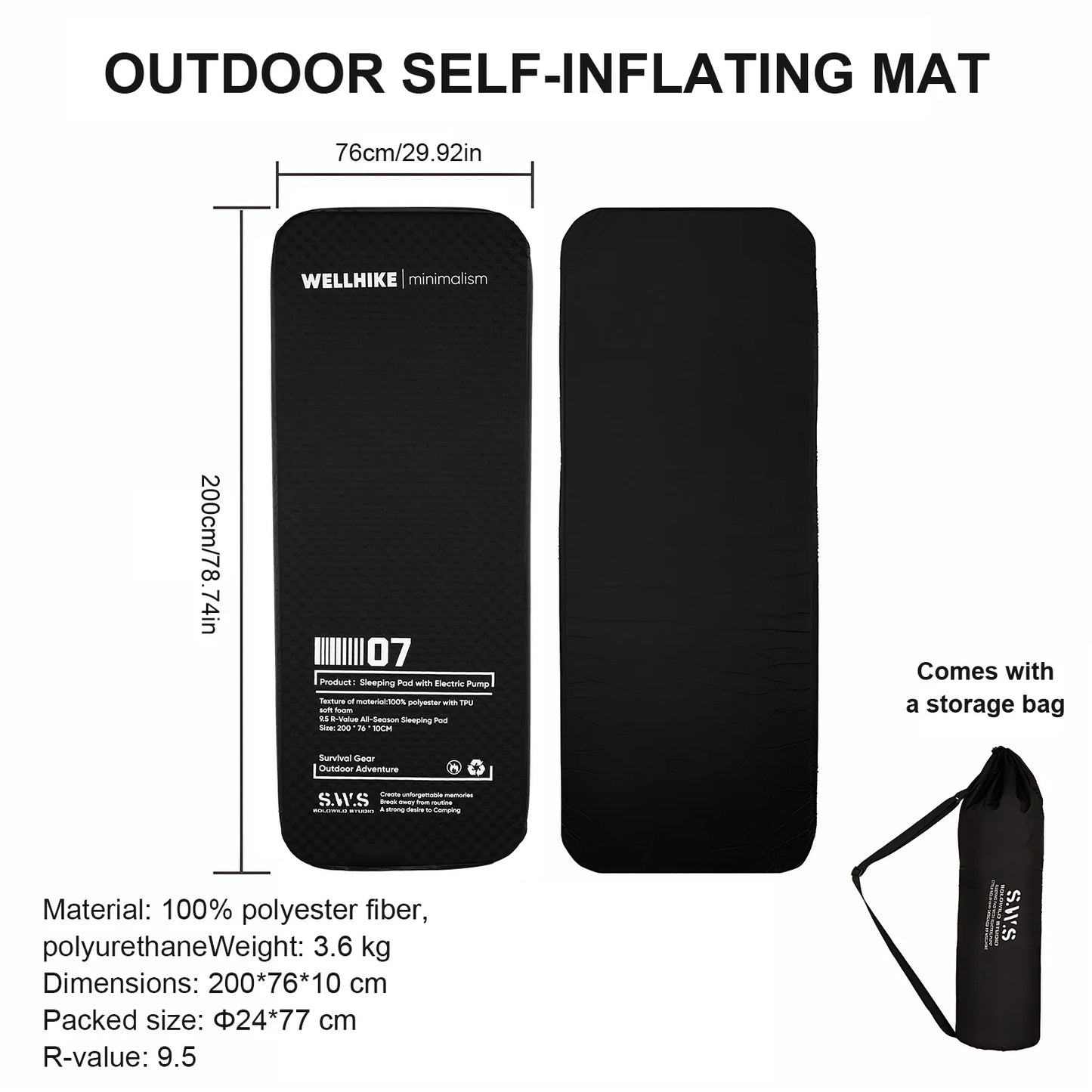 Inflatable Sleeping Mat With Built In Pump For Camping