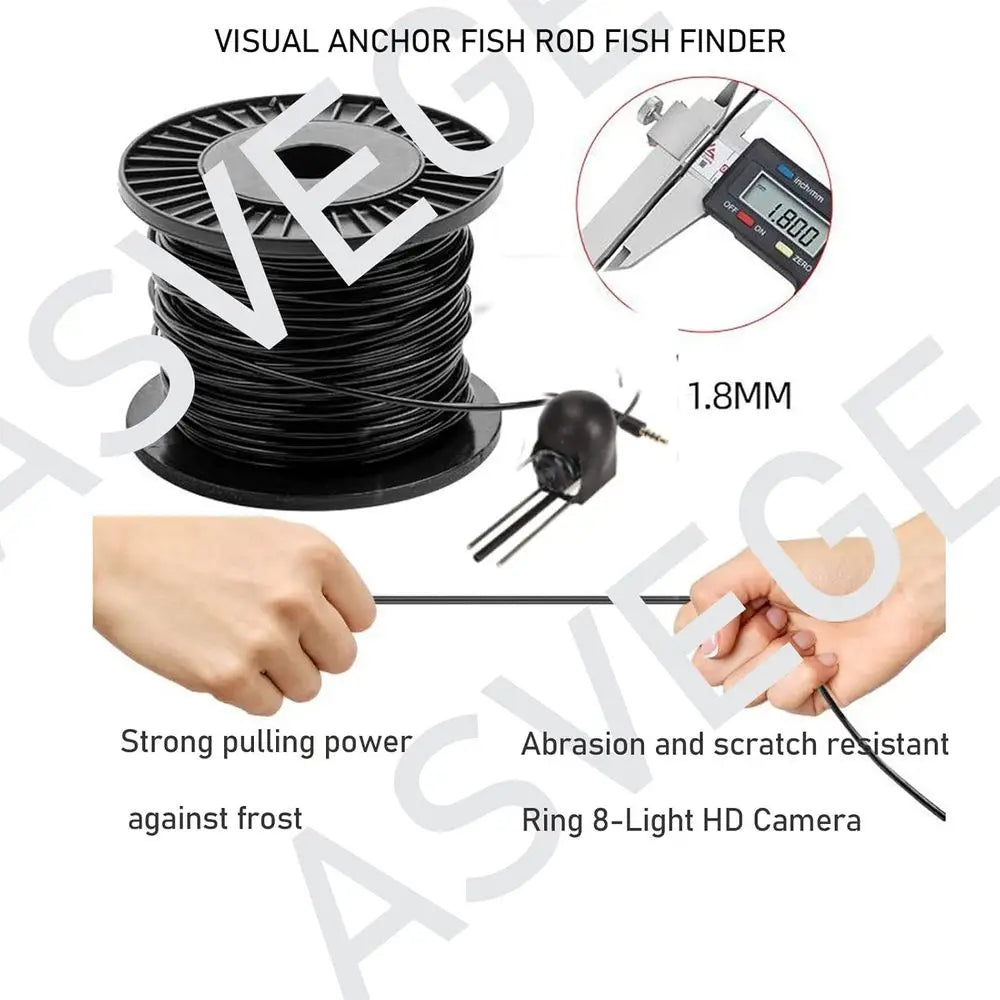 5" Underwater Fishing Camera,Portable LCD Monitor HD Fish Finder, IP67 Waterproof Camera 800 * 480 with Sun Visor,2000cd Brightn