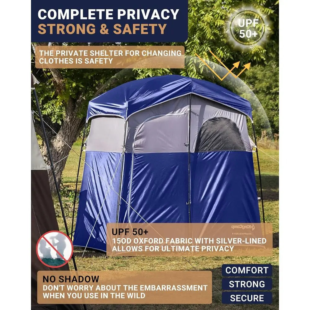 Portable Outdoor Shower Tent - Privacy Toilet & Changing Shelter, Waterproof & Windproof, Easy Setup for Camping, Hiking, Beach