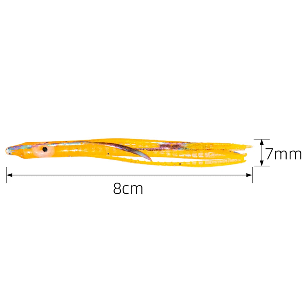 10Pcs Luminous Octopus Skirts Plastic Octopus Trolling Tuna Baits Set Saltwater Fishing Bait for Bass Salmon Trout Tuna Marlin