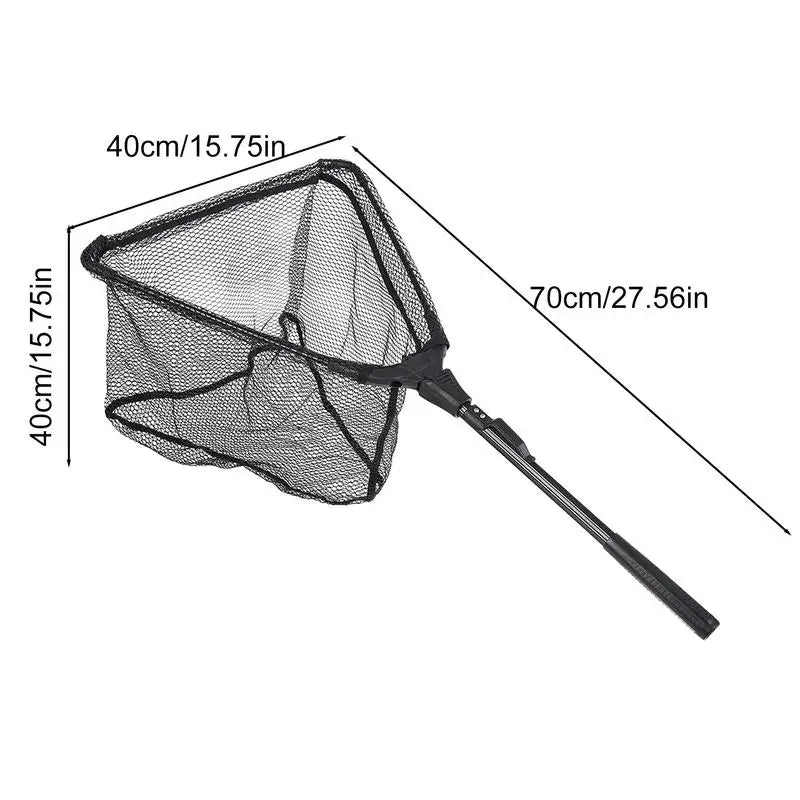 New Floating Fishing Net Aluminium Alloy Foldable Telescoping Landing Net Retractable Handle Nylon Mesh Sea Fishing Accessories