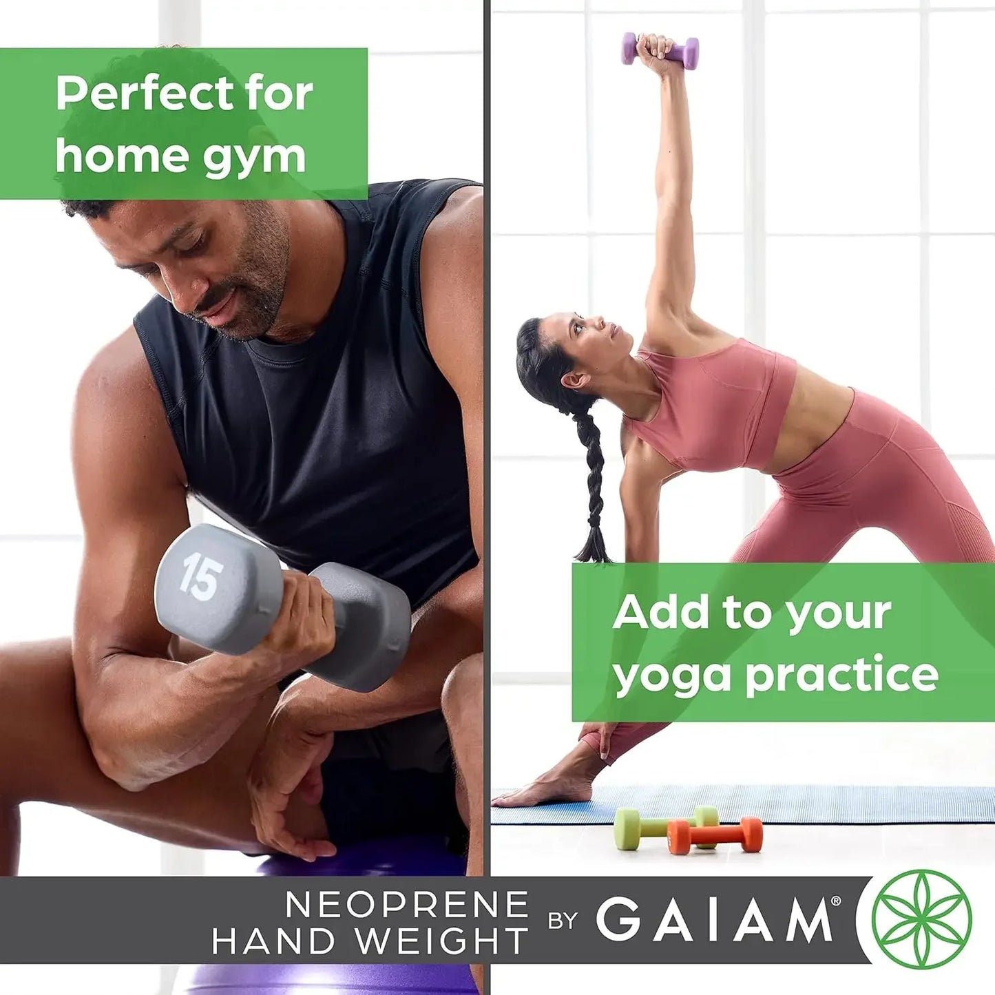 Dumbbell Hand Weight (Sold in Singles) - Neoprene Coated Exercise & Fitness Dumbbell for Home Gym Equipment