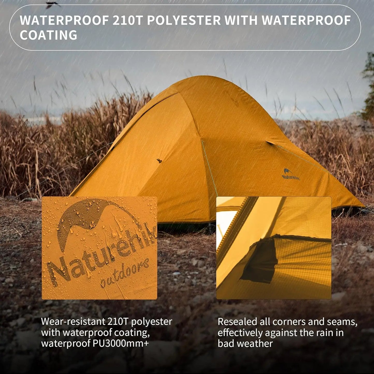 Ultralight 2-Person Backpacking Tent with Footprint - Waterproof & Free Standing for Camping Hiking