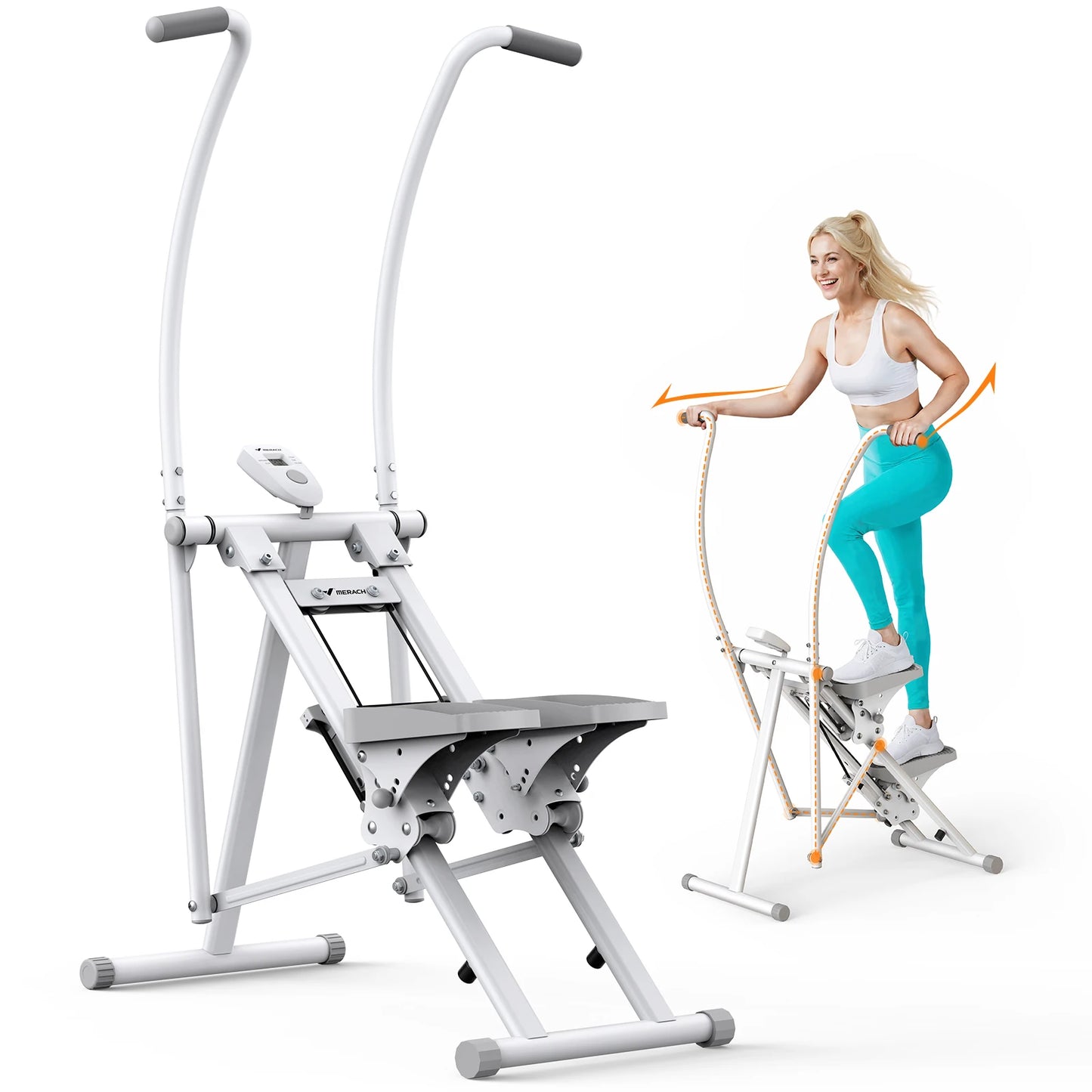 MERACH Stair Stepper for Home Gym New Version for Full-Body Workout Compact Folding Stair Climber with Extended Step Range