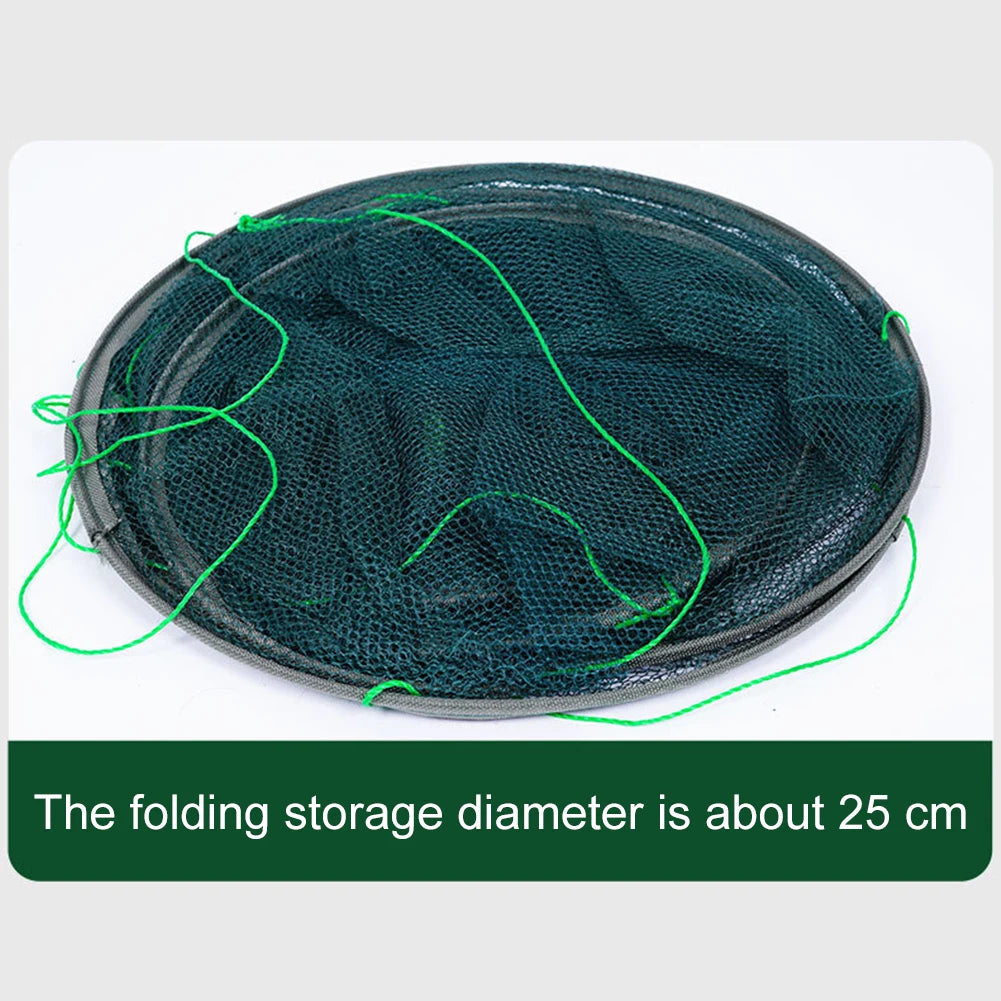Portable Foldable Fish Net Net Folded Fish Mesh Baits Trap Cast Crab Shrimp Cage Fishing Gadgets Mesh Fish Tool