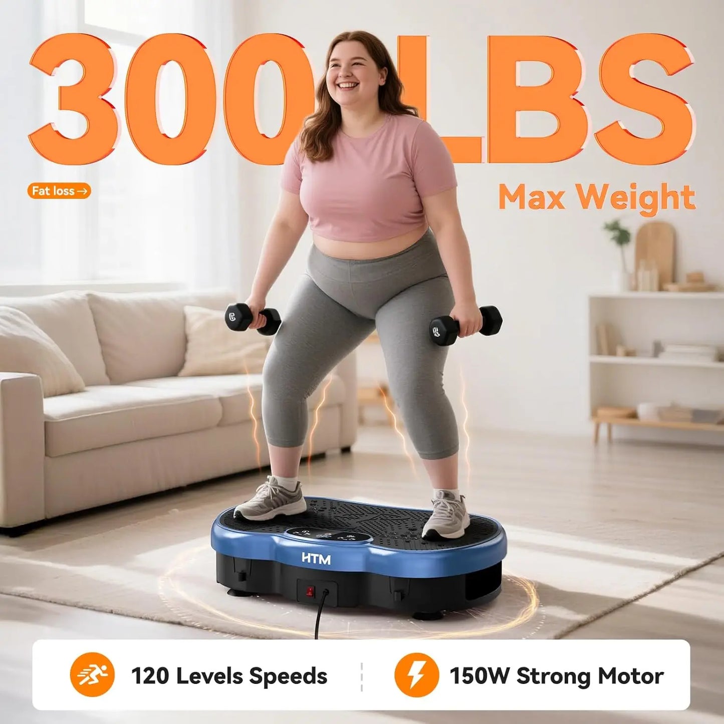 Vibration Plate Power Machine 120 Speed Levels Calorie Tracking for Home Gym Whole Body Shaker Muscle Toning Whole Body Fitness