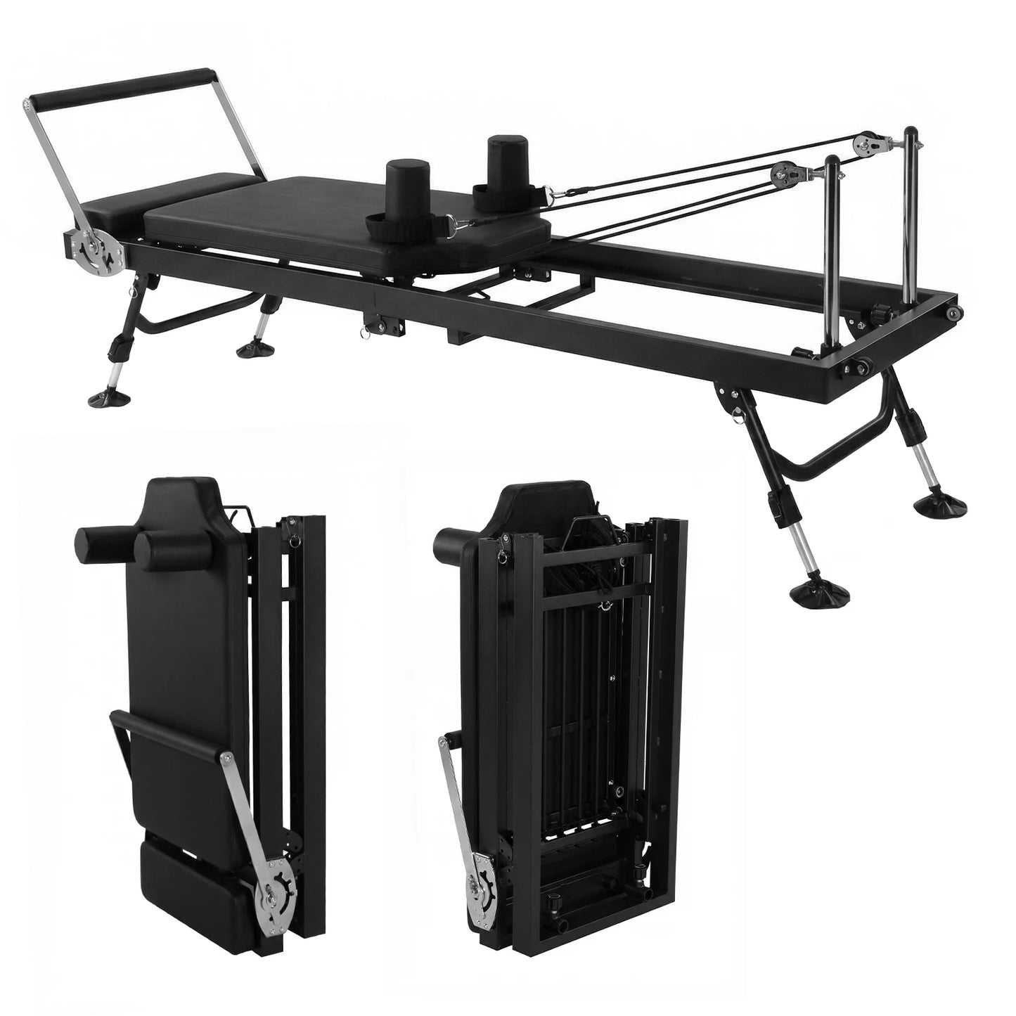 78 In Smooth Glide Carriage Reformer with Springs Resistance Portable Pilates Machine 300 LBS Capacity for Home And Studio Use