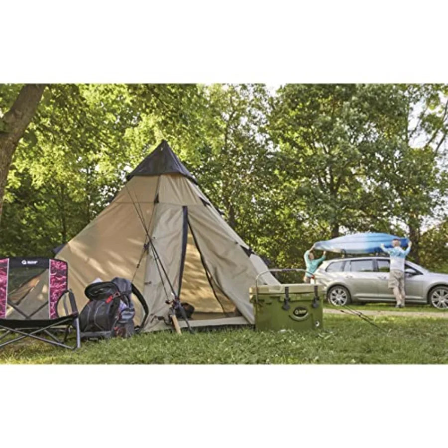 10' x 10' Teepee Tent for Adults Outdoor Camping 2-Person Instant Easy Set-Up Waterproof 4-Season Tents for Backpacking Hiking
