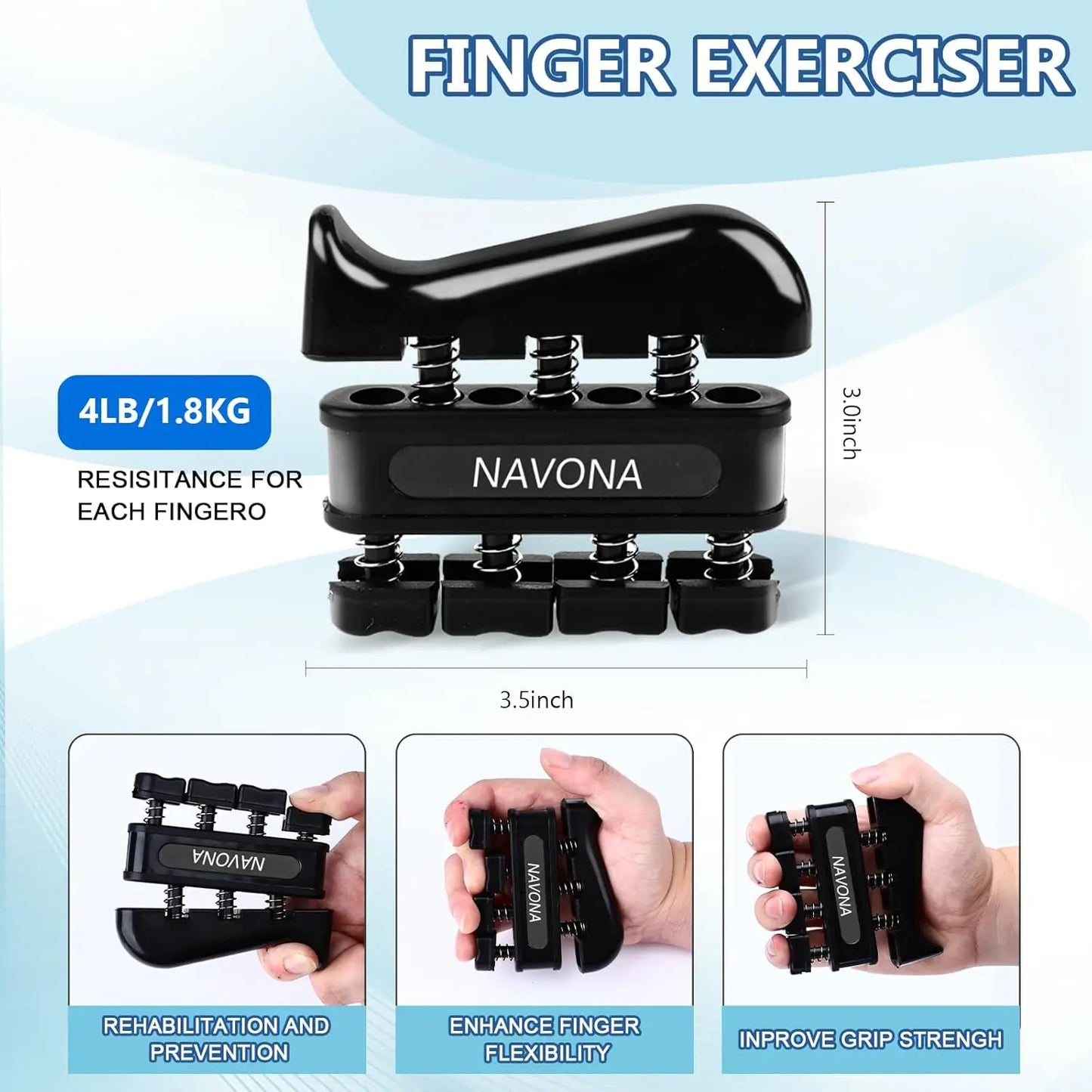 5-Piece Hand Grip Strengthener Kit for Forearm and Finger Exercise, Stress Relief, Muscle Building