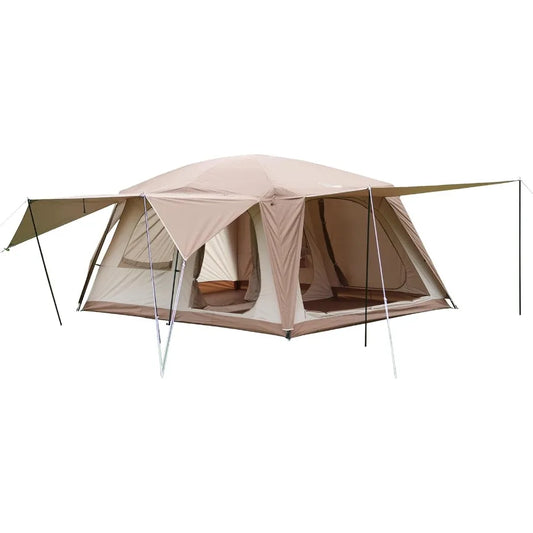 810 Person Camping Tent with 3 Door 2 Room Large Family Cabin Tents Double Layer Waterproof Portable Glamping Tent Big Tents fo