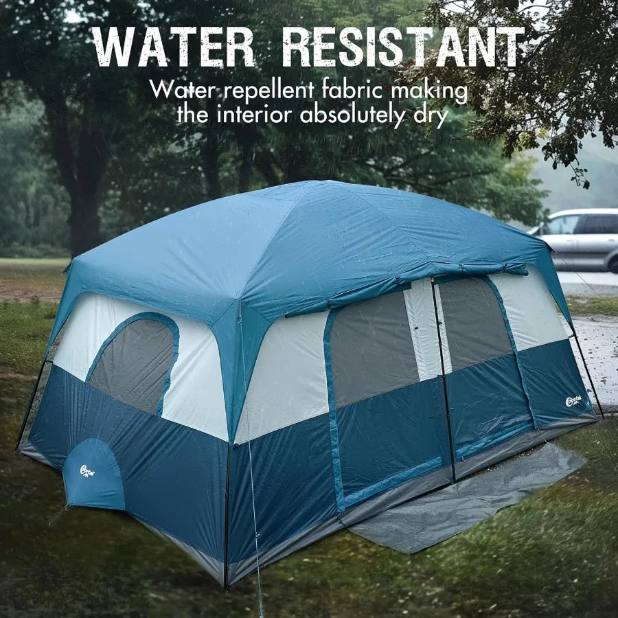 Canvas Family Camping Tent With Waterproof Design And Porch
