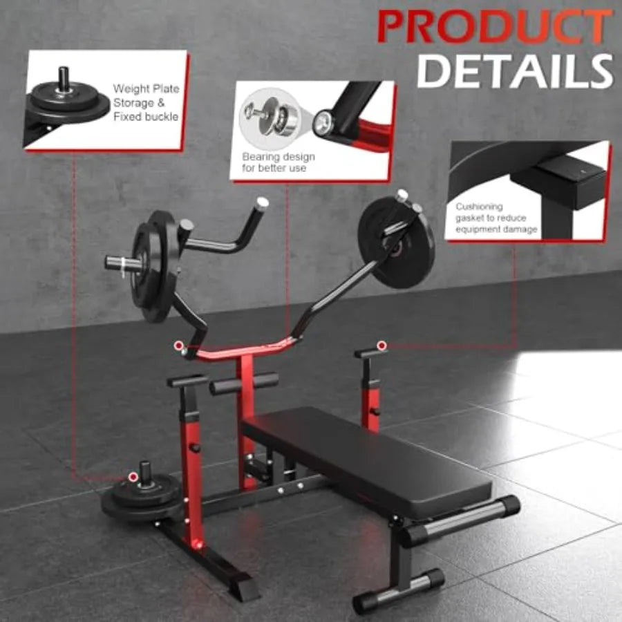 Foldable Chest Press Machine 1250LBS Upgraded with Independent Converging Arms Adjustable Height Space Saving Weight Bench for