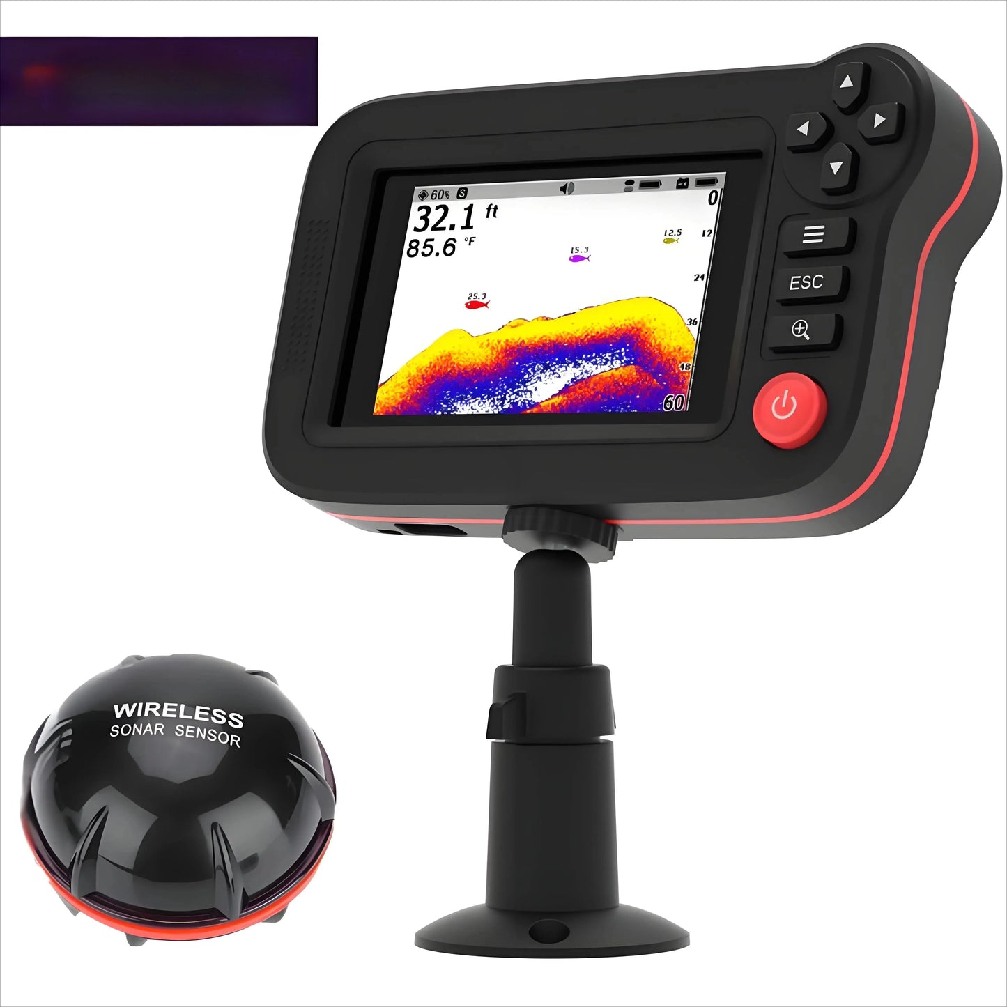 PUPOPAN Smart Fish Finder - Portable Fish Finder and Depth Finder For Recreational Fishing From Dock, Shore Or Bank Find fish