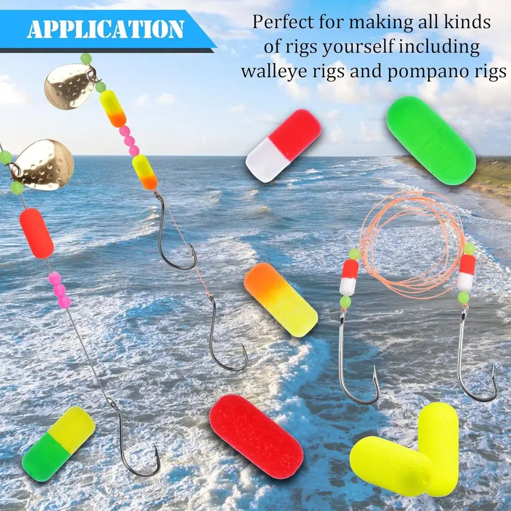 AGOOL Pompano Rigs: Foam Snell Floats for Live Bait Fishing - Ideal for Trout, Catfish, and Walleye