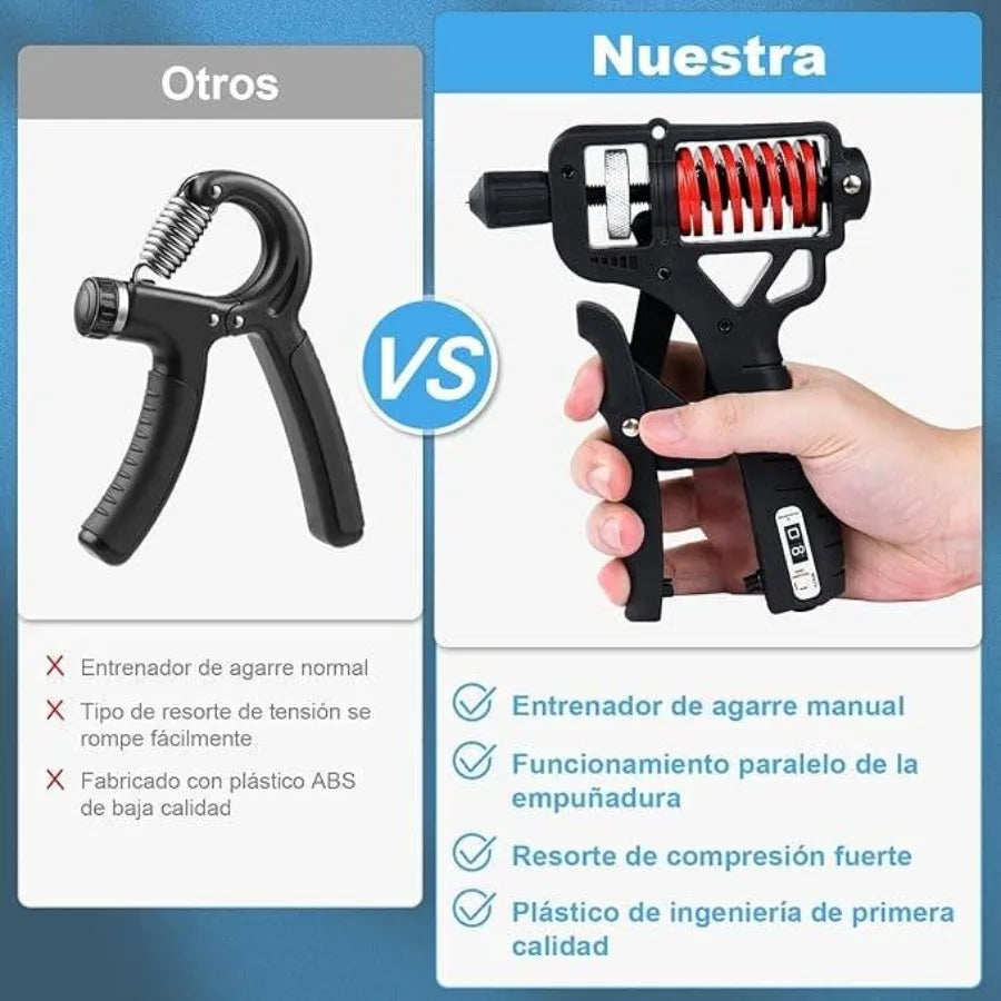 Grip strength trainer for hand therapy and strength recovery adjustable resistance 11-350 lbs 5-160 kg durable metal constructi