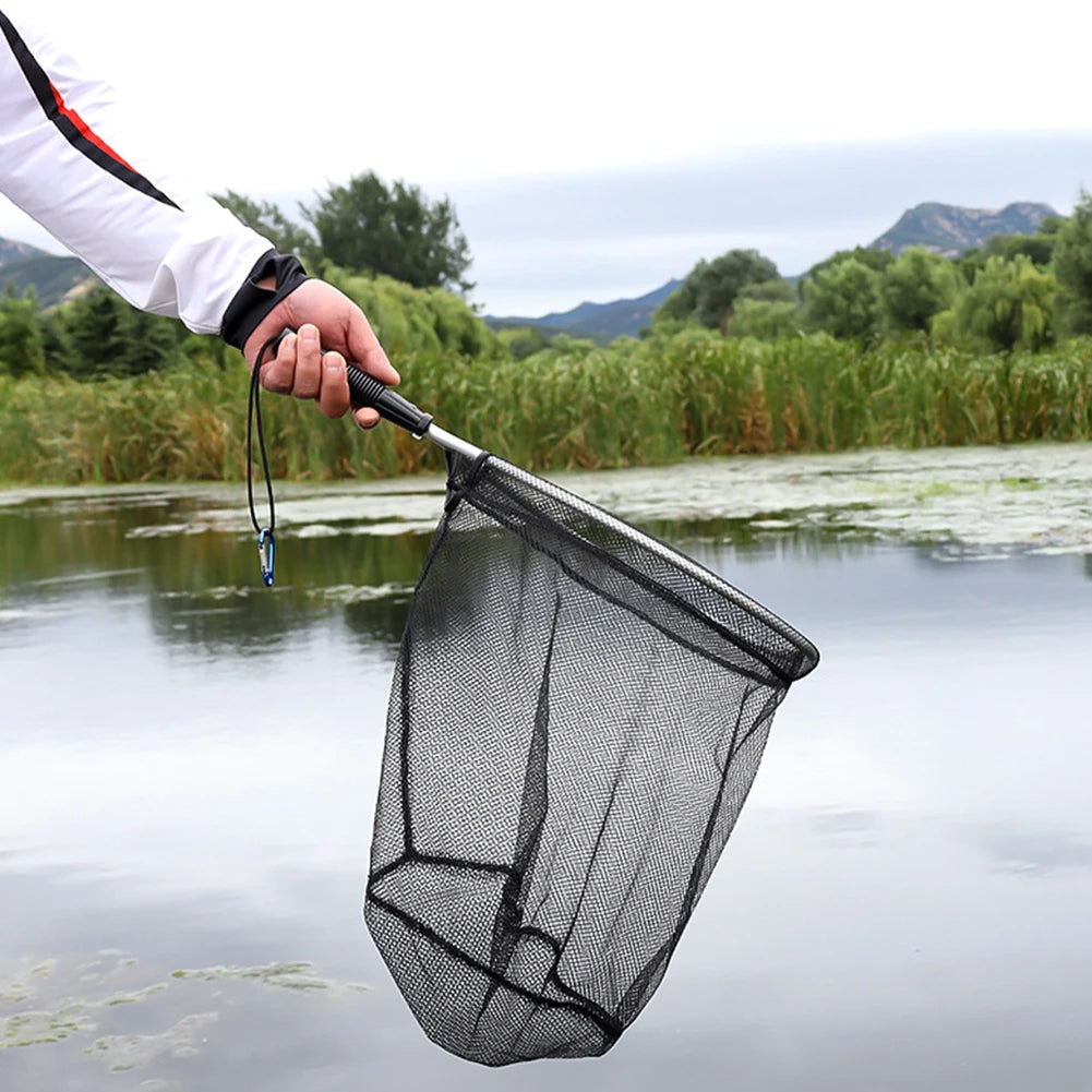 50cm Folding Landing Nets Aluminum Alloy Pole Network Trap Portable Collapsible Retractable Fishing Net Foldable Fishing Tools