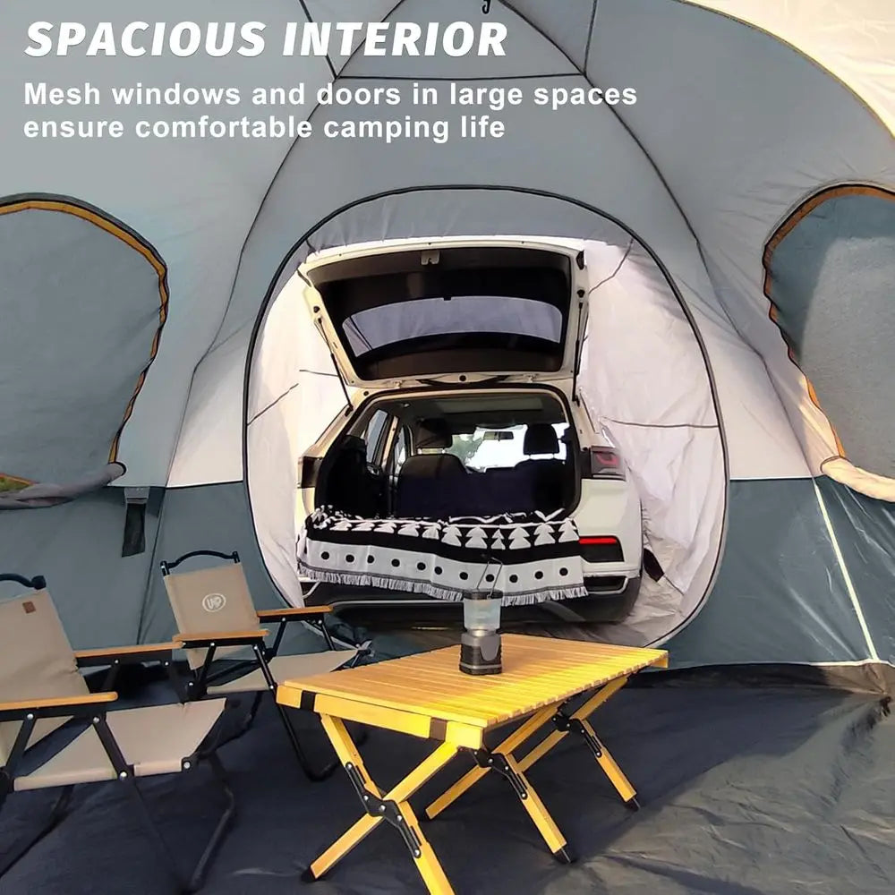 6 Person SUV Camping Tent, Easy Setup, Outdoor Car Tent with Rainfly, 10' x 10'