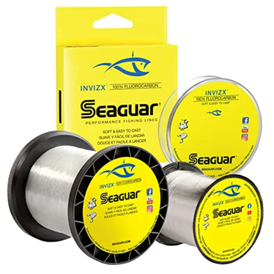Seaguar InvizX Multi-Species Fishing Line for Casting Live Bait Freshwater 100 Fluorocarbon Clear Multiple Sizes