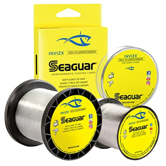 Seaguar InvizX Multi-Species Fishing Line for Casting Live Bait Freshwater 100 Fluorocarbon Clear Multiple Sizes