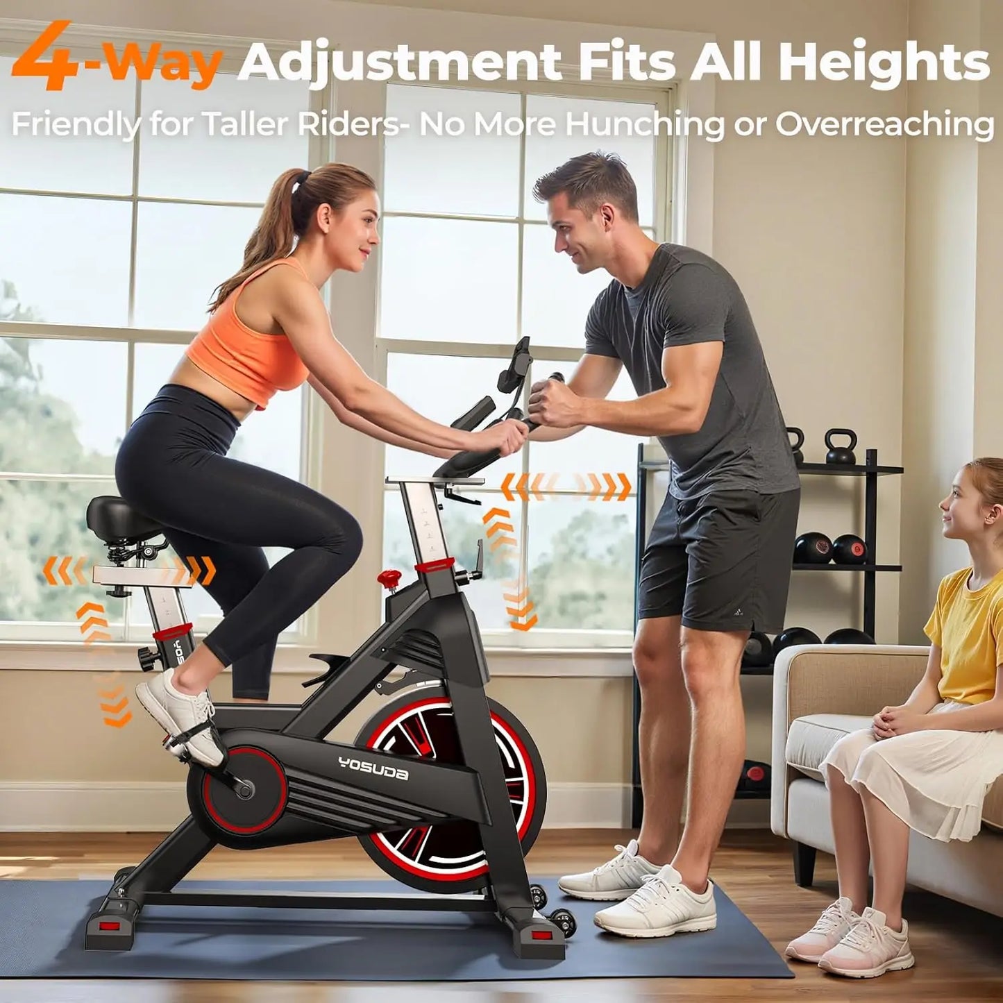 YOSUDA PRO Magnetic Exercise Bike 350 lbs Weight Capacity - Indoor Cycling Bike Stationary with Comfortable Seat Cushion
