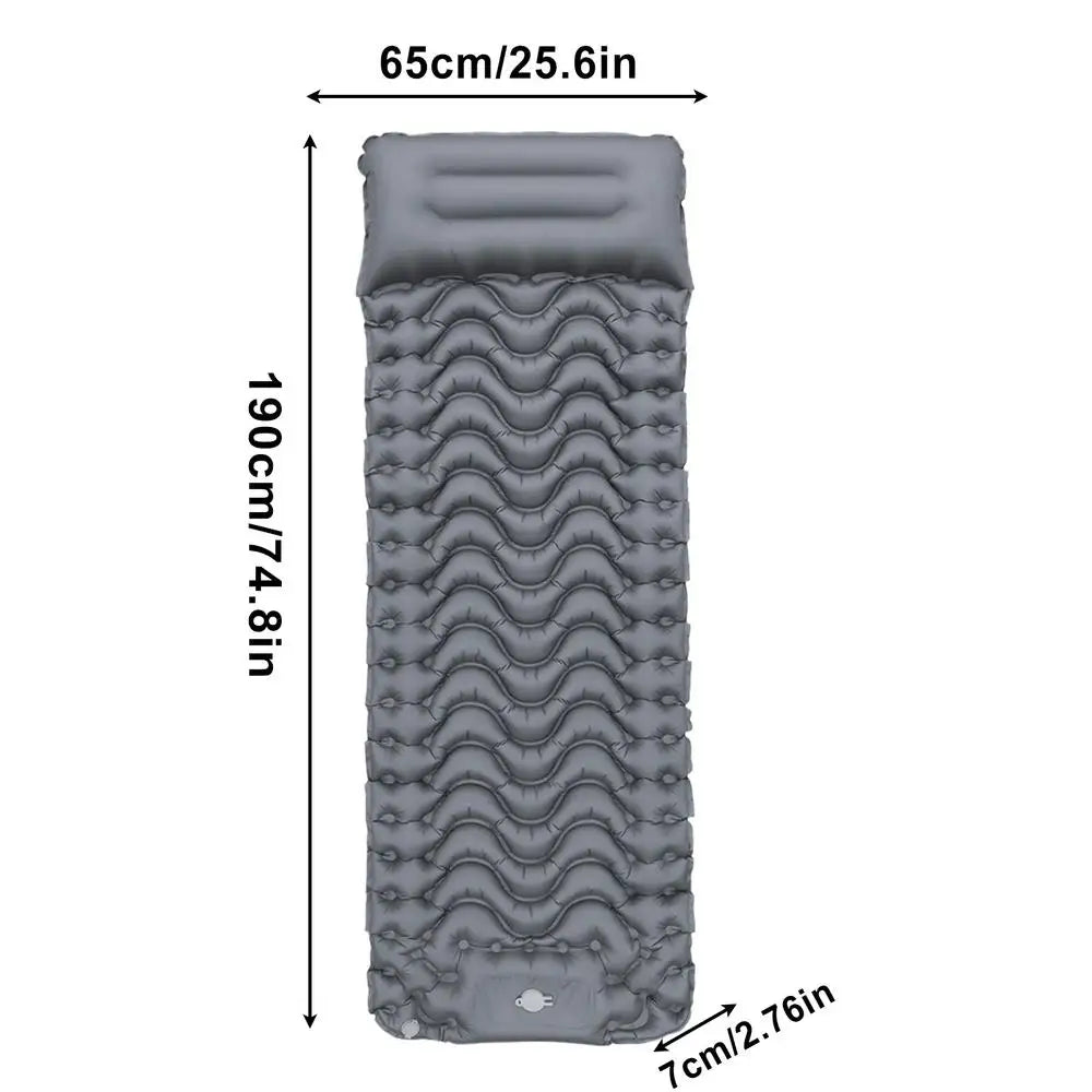 Portable Camping Sleeping Pad With Pillow And Foot Pump
