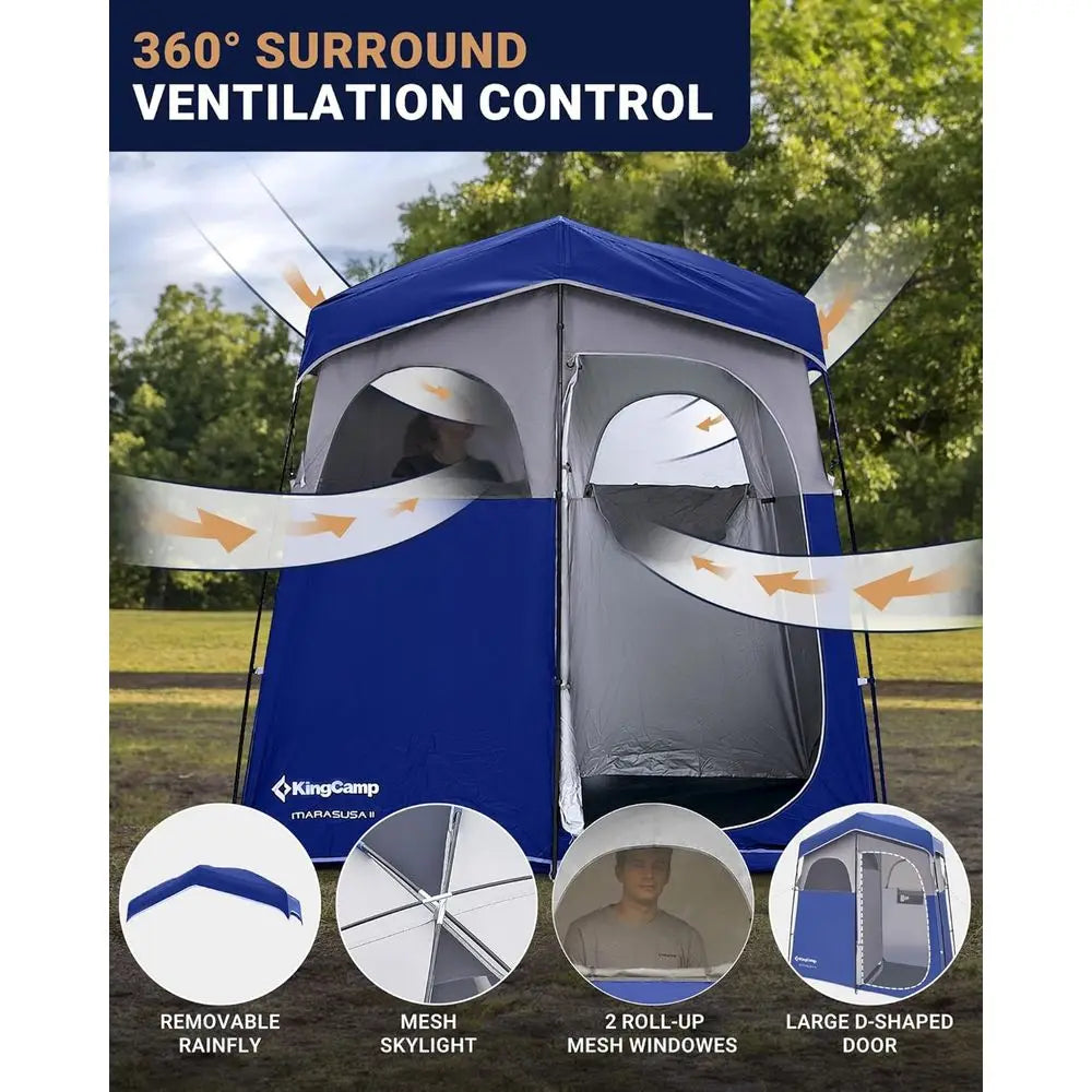 Portable Outdoor Shower Tent - Privacy Toilet & Changing Shelter, Waterproof & Windproof, Easy Setup for Camping, Hiking, Beach