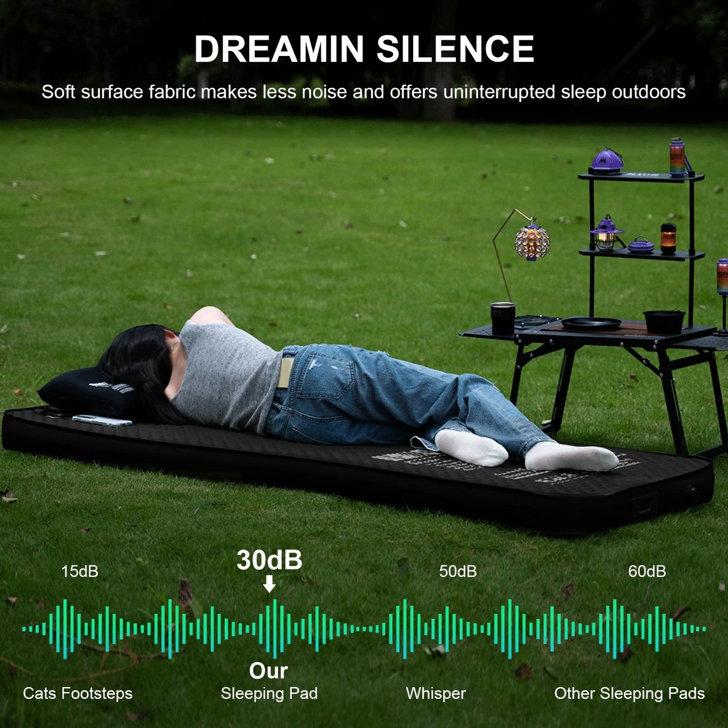 Inflatable Sleeping Mat With Built In Pump For Camping