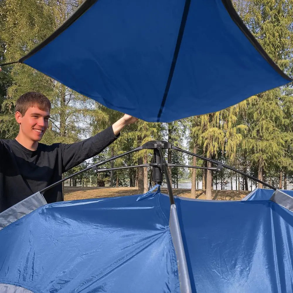Quick Setup 2-3 Person Double Layer Waterproof Automatic Tent with Rainfly for Camping