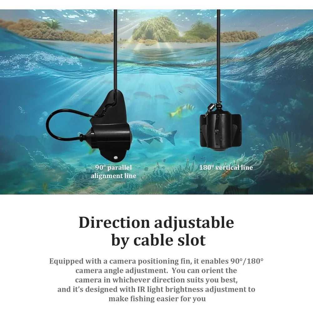 Underwater Fishing Camera, 4.3 Inch LCD, Infrared Night Vision, Wide Angle IP68 Waterproof Portable Fish Camera for Ice, Lake, B