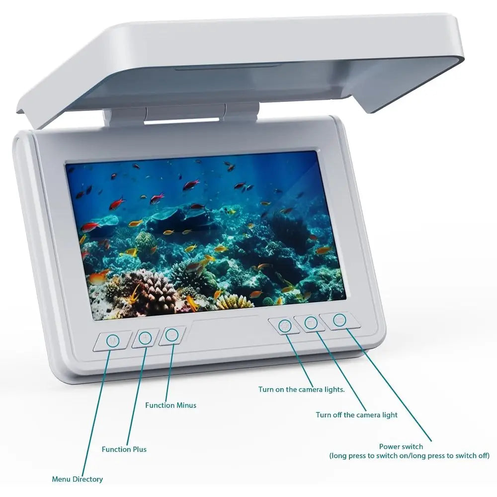 HD Underwater Fishing Cam with 4.3 Screen, 5000mAh Battery, 65ft Cable & 12 IR Lights for Boat & Ice Fishing