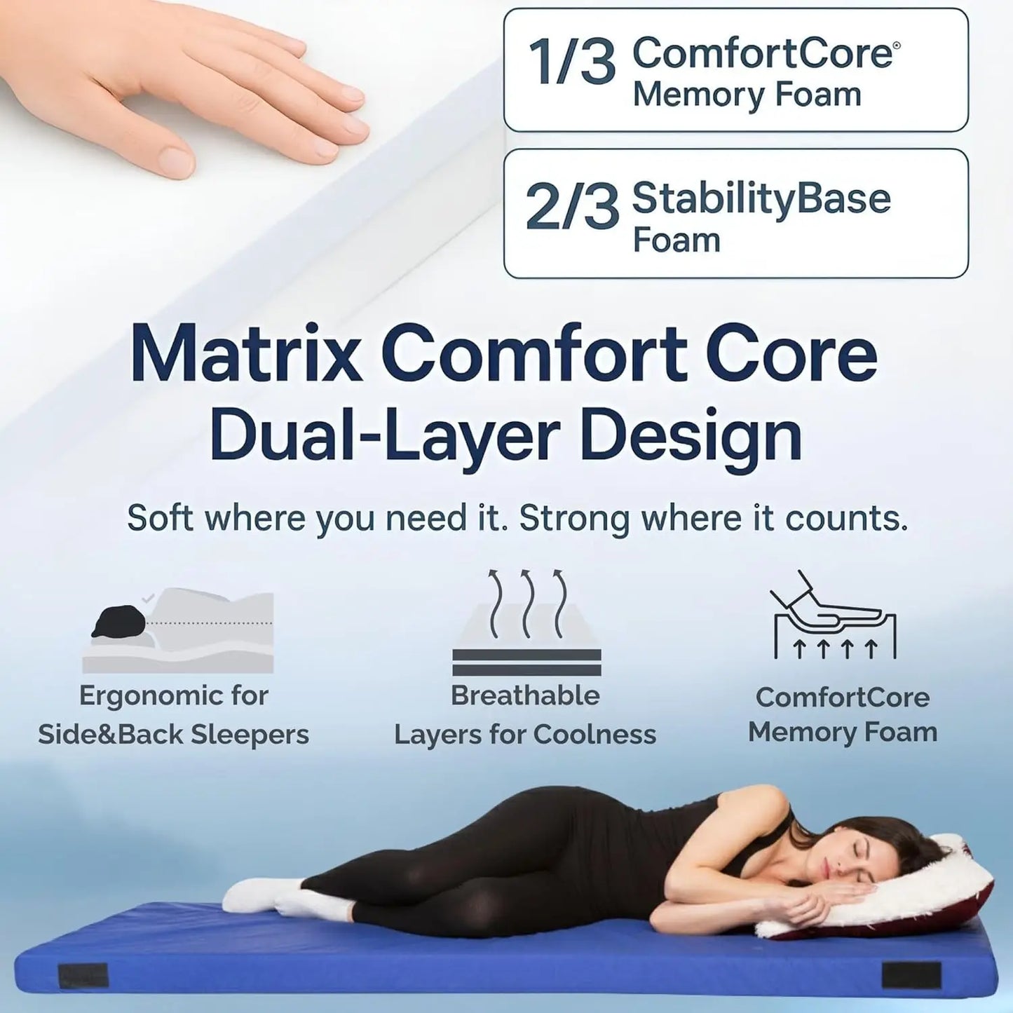 XMSJ Matrix Memory Foam Camping Mattress For Portable Outdoor Sleep