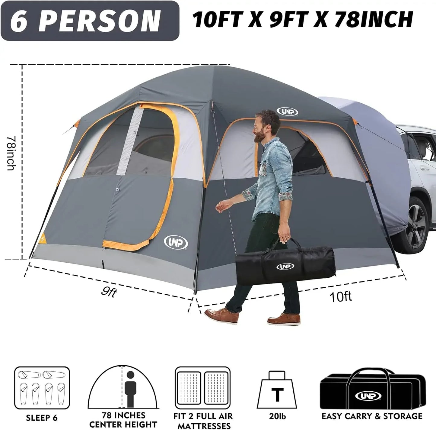 UNP SUV Tent For Camping Car Tailgate Outdoor Adventures