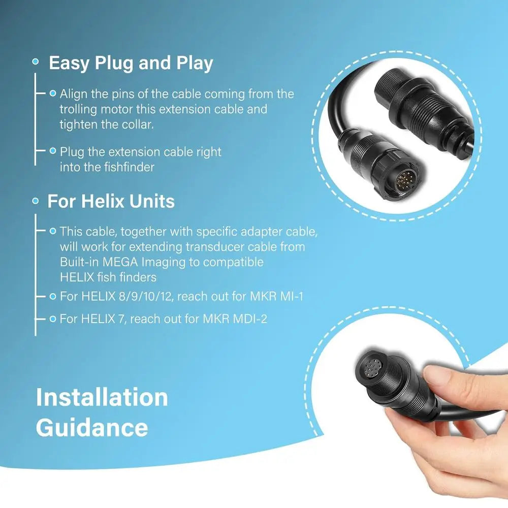 720106-2 EC M3 14W30 Transducer Extension Cable 14-pin Fit for Humminbird APEX XPLORE SOLIX and Onix Series Fish Finder Compatib