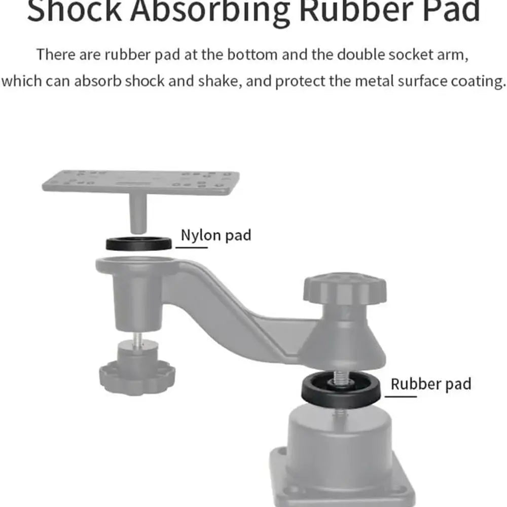 Kayak Fish Finder Mount, 8.74" Long Arm Aluminum Fish Finder Swing Mount Boat Marine Electronics Mounts Compatible with Garmin L