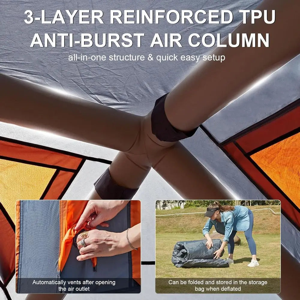 Portable 4-Season Waterproof Air Inflatable Tent For Family Camping Adventures