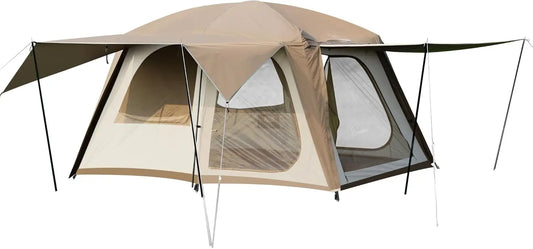 4-6 Person Camping Tent with 3 Doors, 2 Rooms, Waterproof and Portable for Outdoor Family Adventures