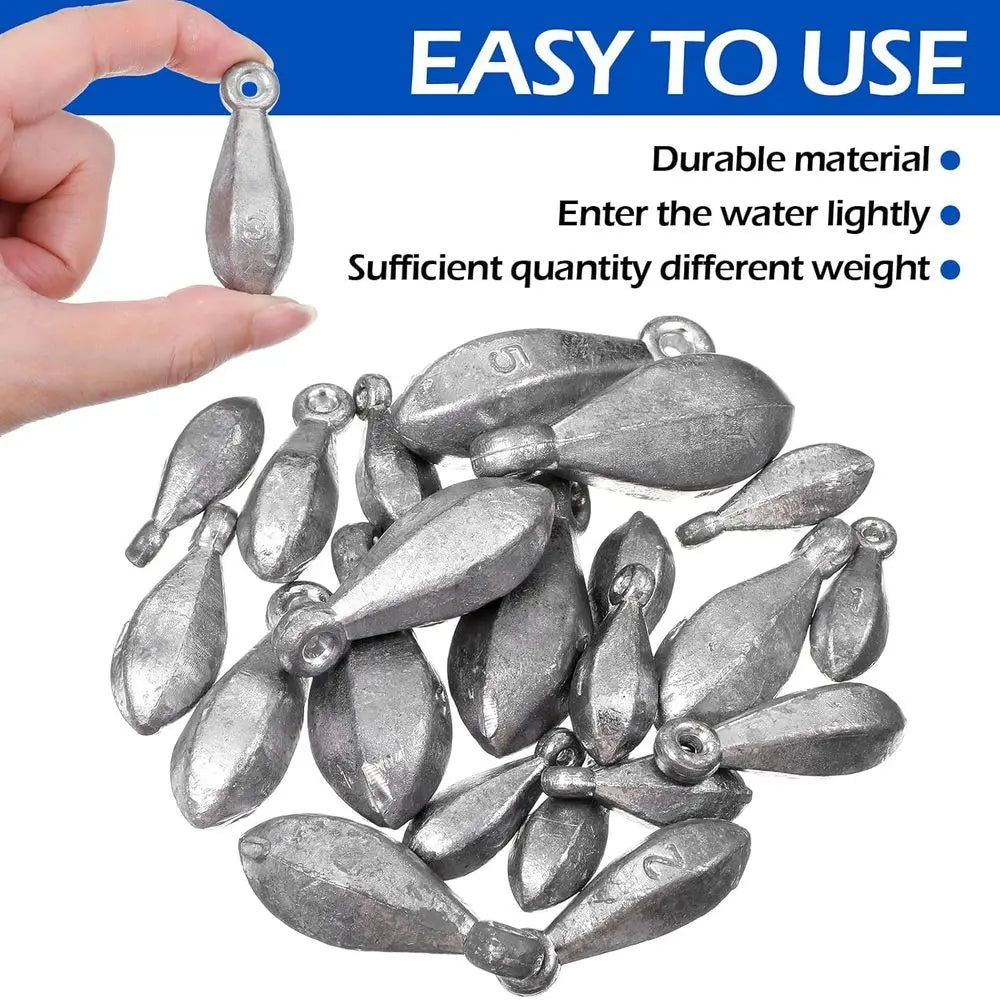 Complete 22-Piece Fishing Sinker Set: 1-5oz Weights for Saltwater & Freshwater Bass Casting
