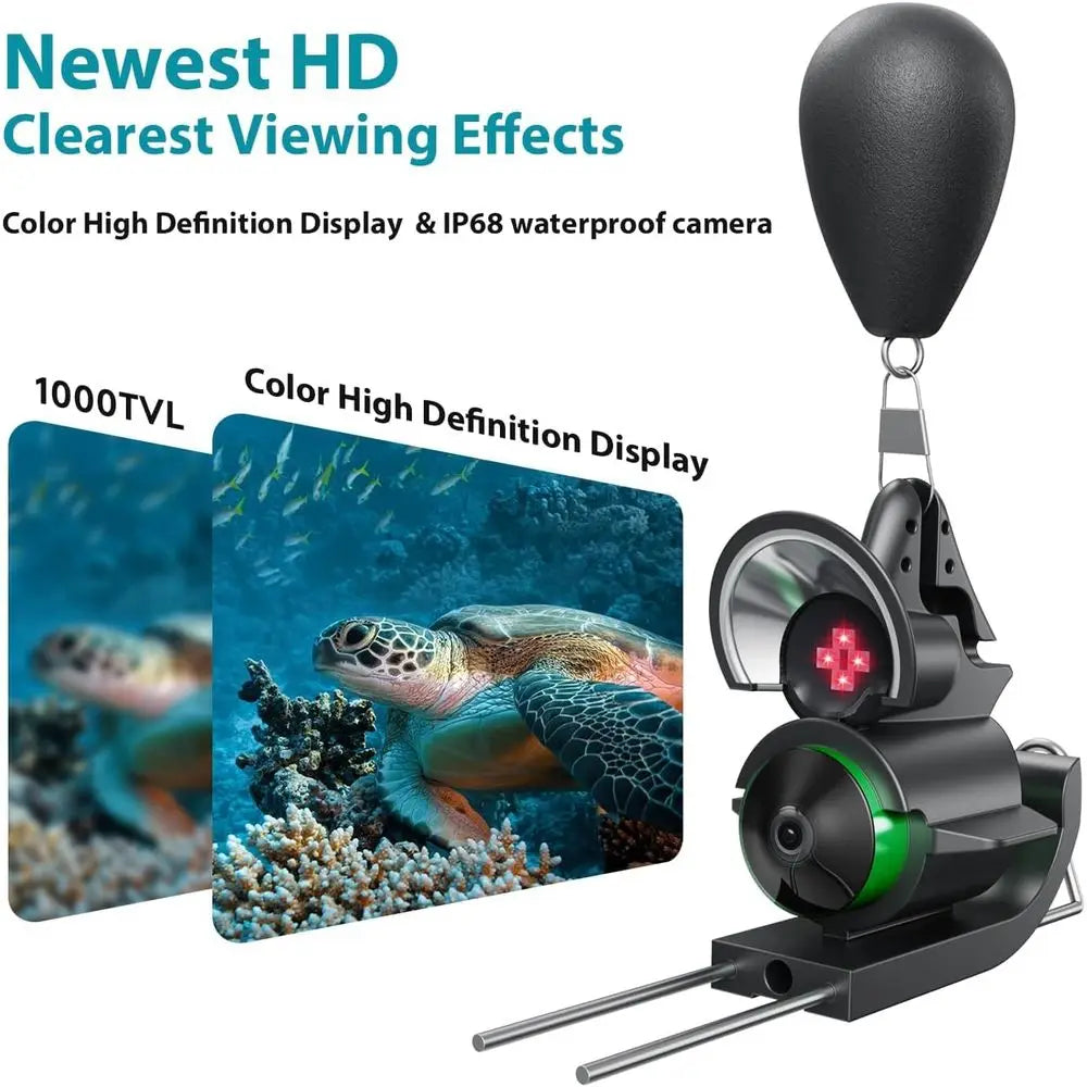 HD Underwater Fishing Cam with 4.3 Screen, 5000mAh Battery, 65ft Cable & 12 IR Lights for Boat & Ice Fishing
