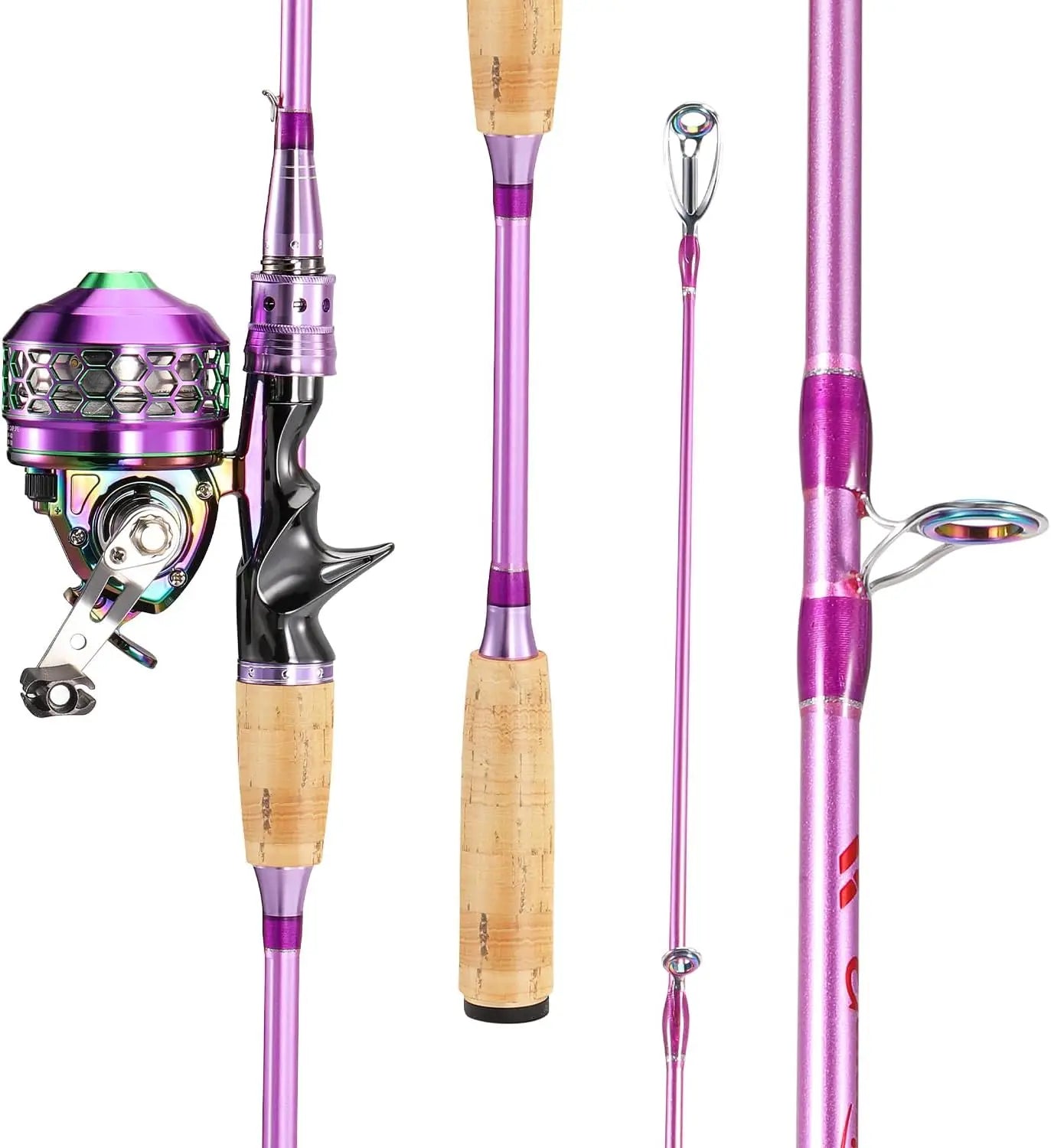 Medium Heavy Spincast Fishing Rod Reel Combo with Smooth Push-Button Design, 2-Piece Pole