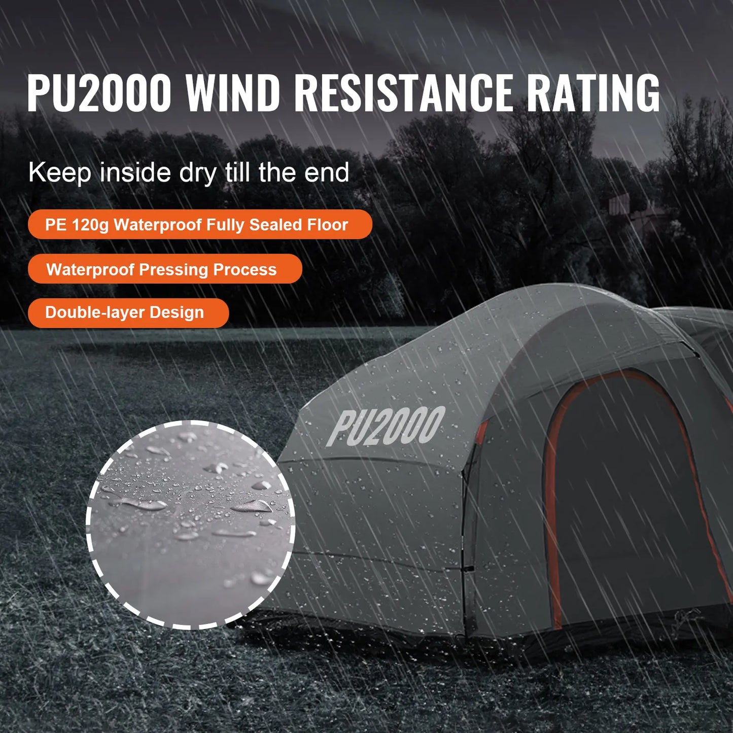 SucceBuy SUV Camping Tent With Rain Layer And Carry Bag