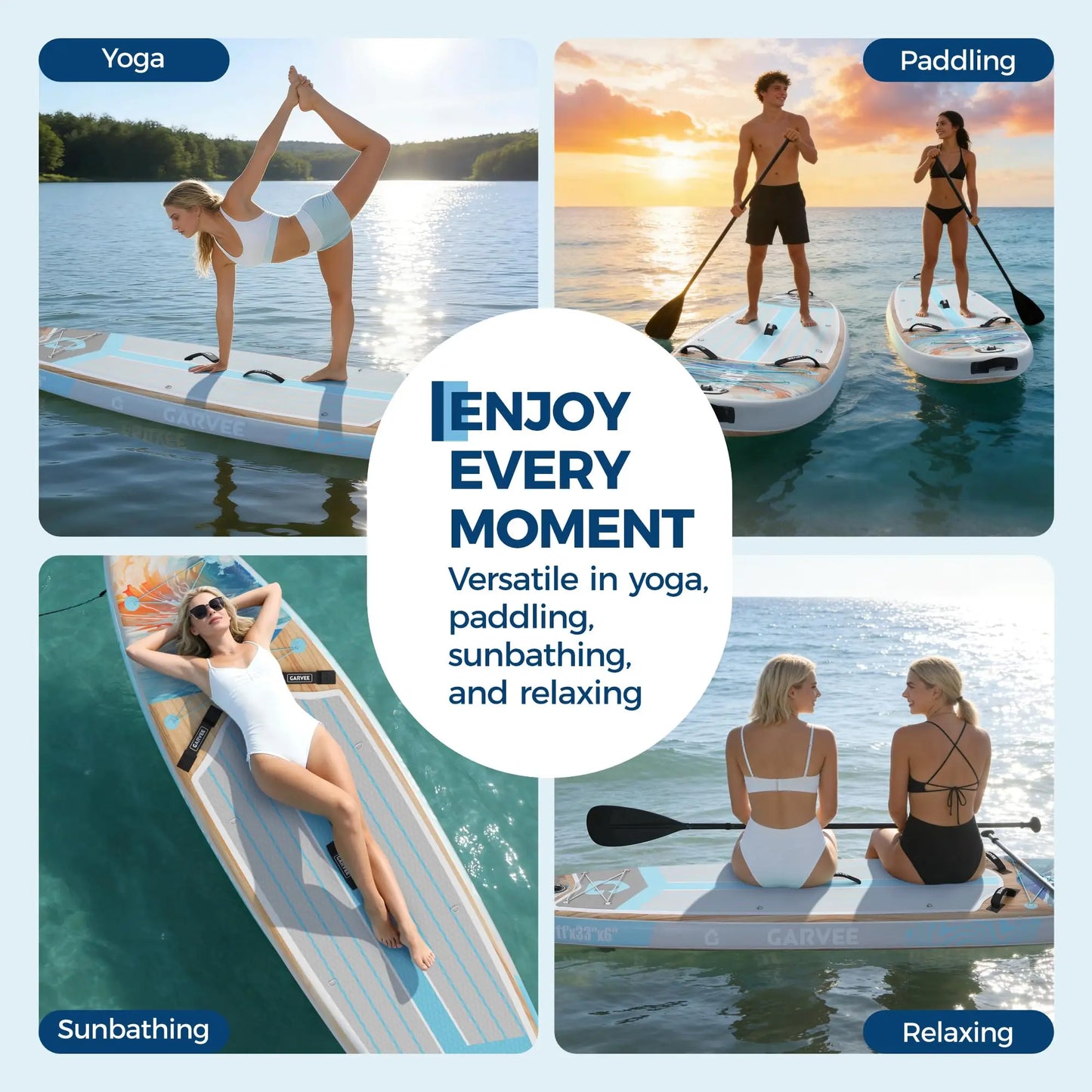 10.6 Ft Inflatable Stand Up Paddle Board 450LBS Capacity Wide SUP With Premium Accessories Camera Mount Non-Slip Deck Backpack