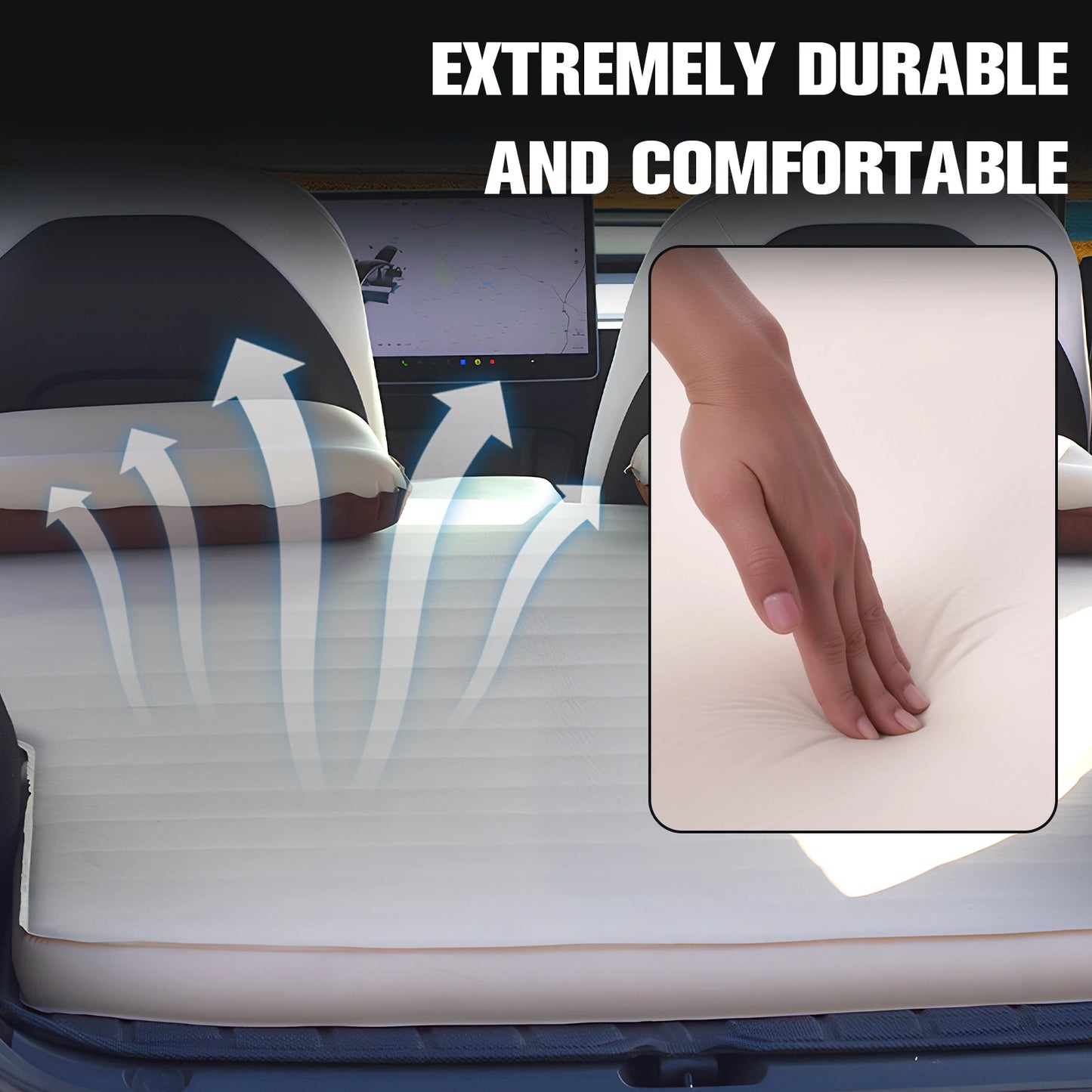 Camping Mattress Pad With Pillow Easy Inflate Deflate For Travel