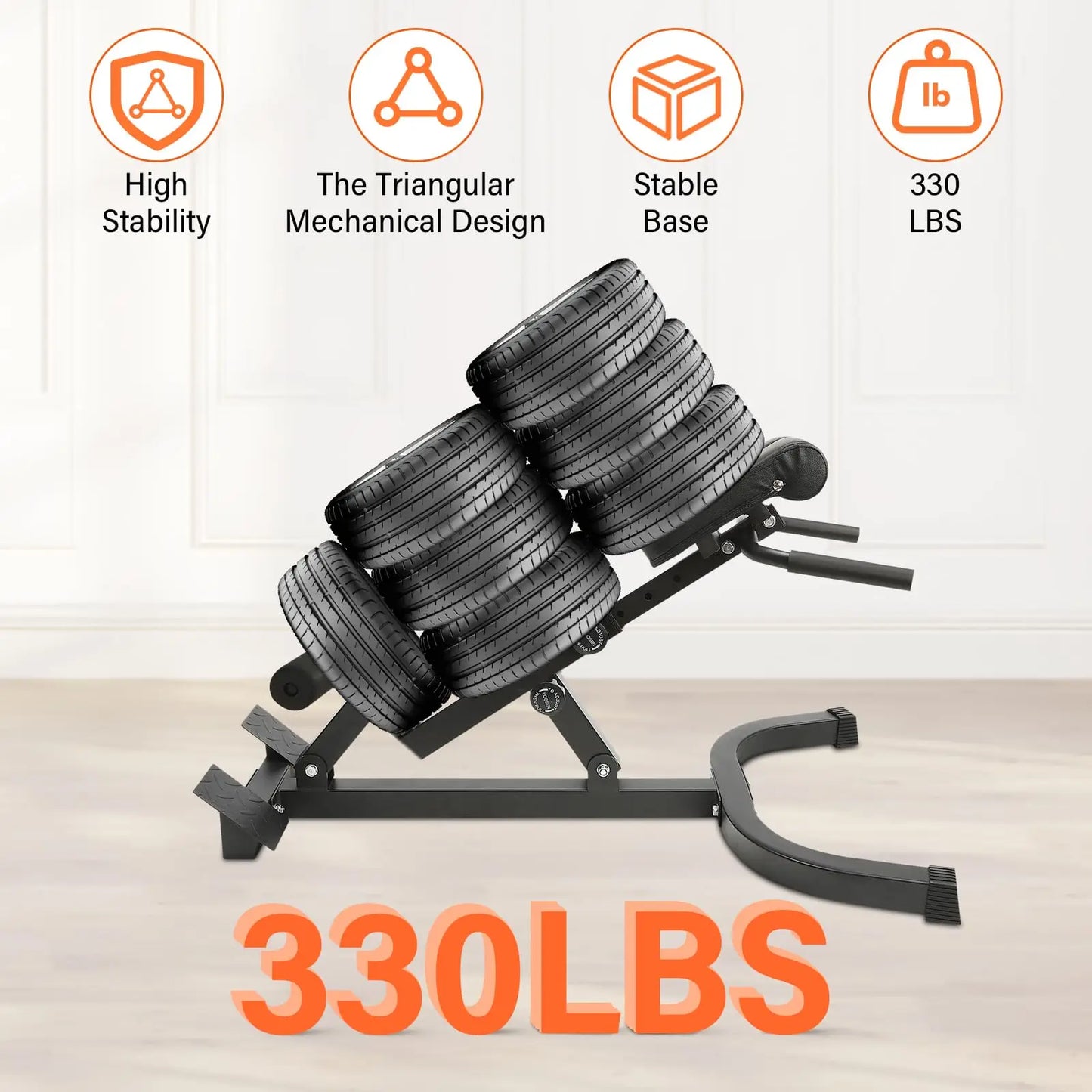 Roman Chair Back Extension Machine Foldable 5 Position Sit up Multi-Functional Hyperextension Back Strength Exercise Bench 330 L