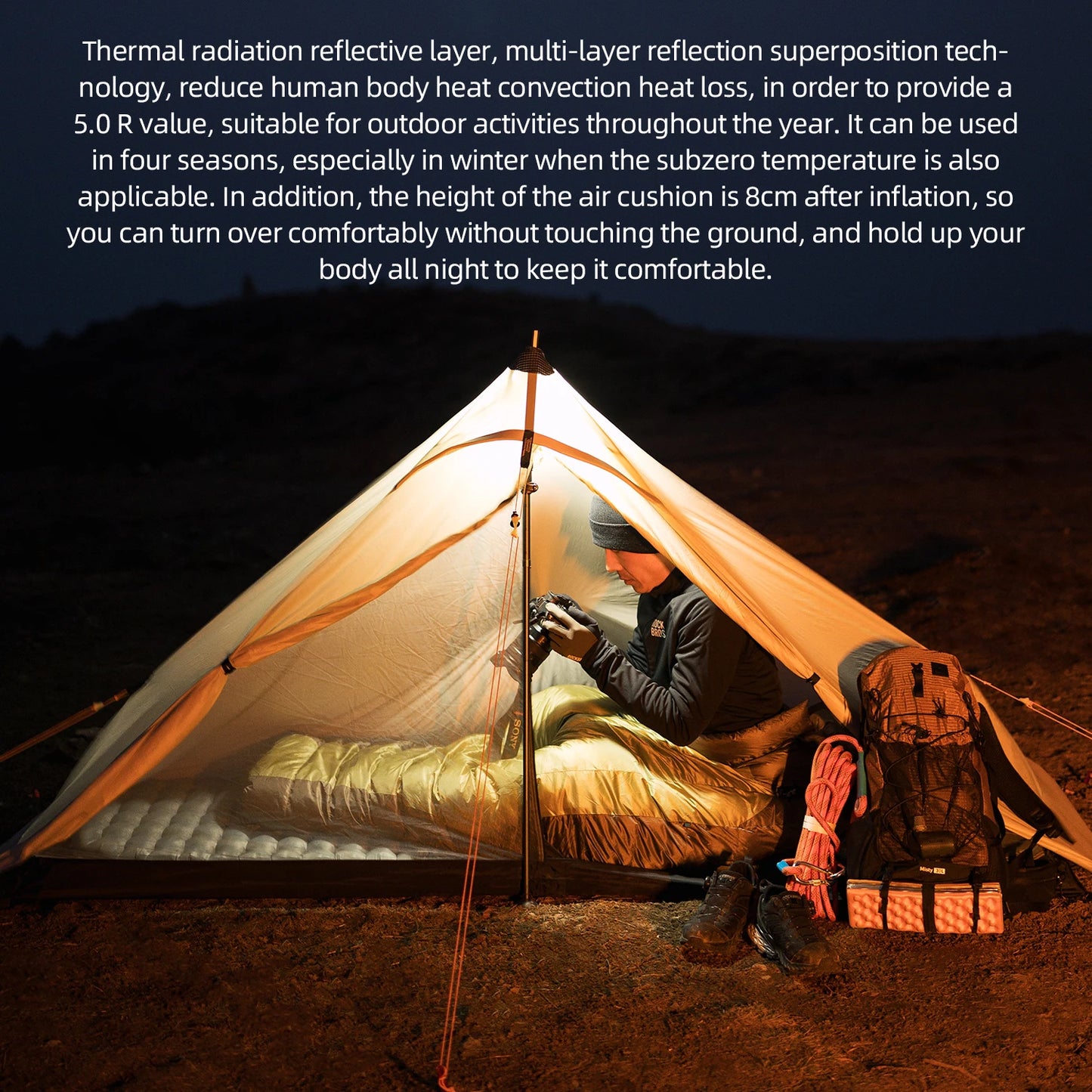 Qunature Ultralight Outdoor Camping Inflatable Sleeping Pad