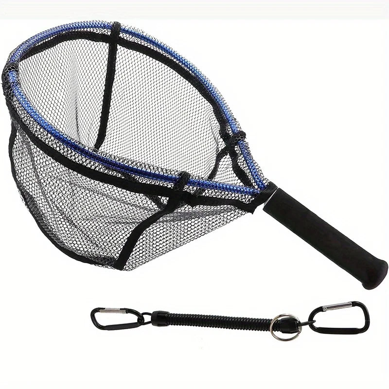 Ackibbik 1pc Fly Fishing Net Trout Net Kayak Fishing Net Freshwater Trout Fishing Landing Net Rubber Mesh for Catch and Release